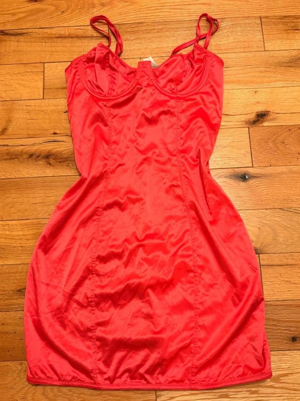 ASOS Hot Pink Satin Slip Chemise with Adjustable Straps
